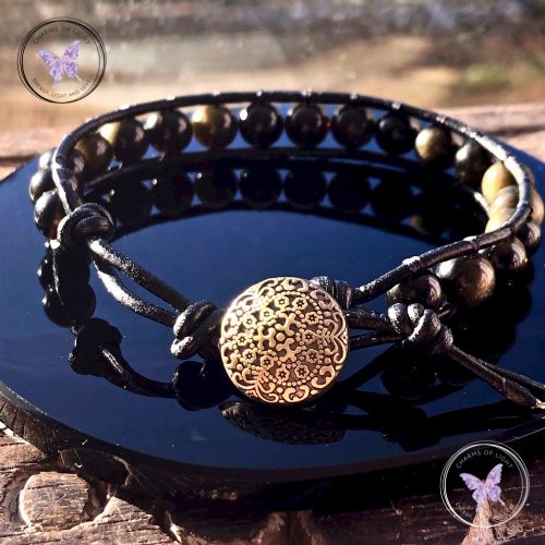 Golden Obsidian 8mm Wrap Bracelet